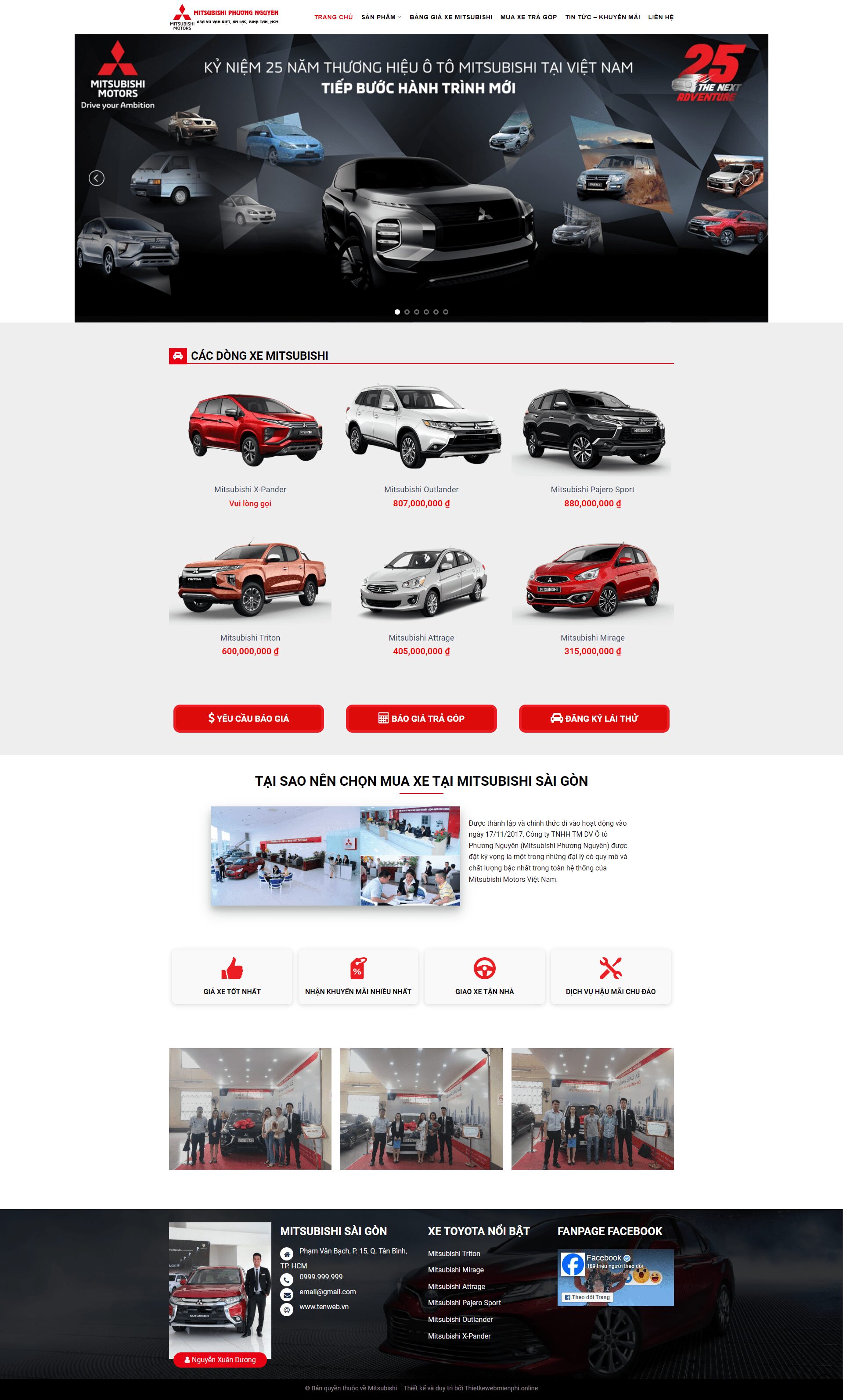 Giao diện website Giao diện Website Giới thiệu Mitsubishi 1 mitsubishi
