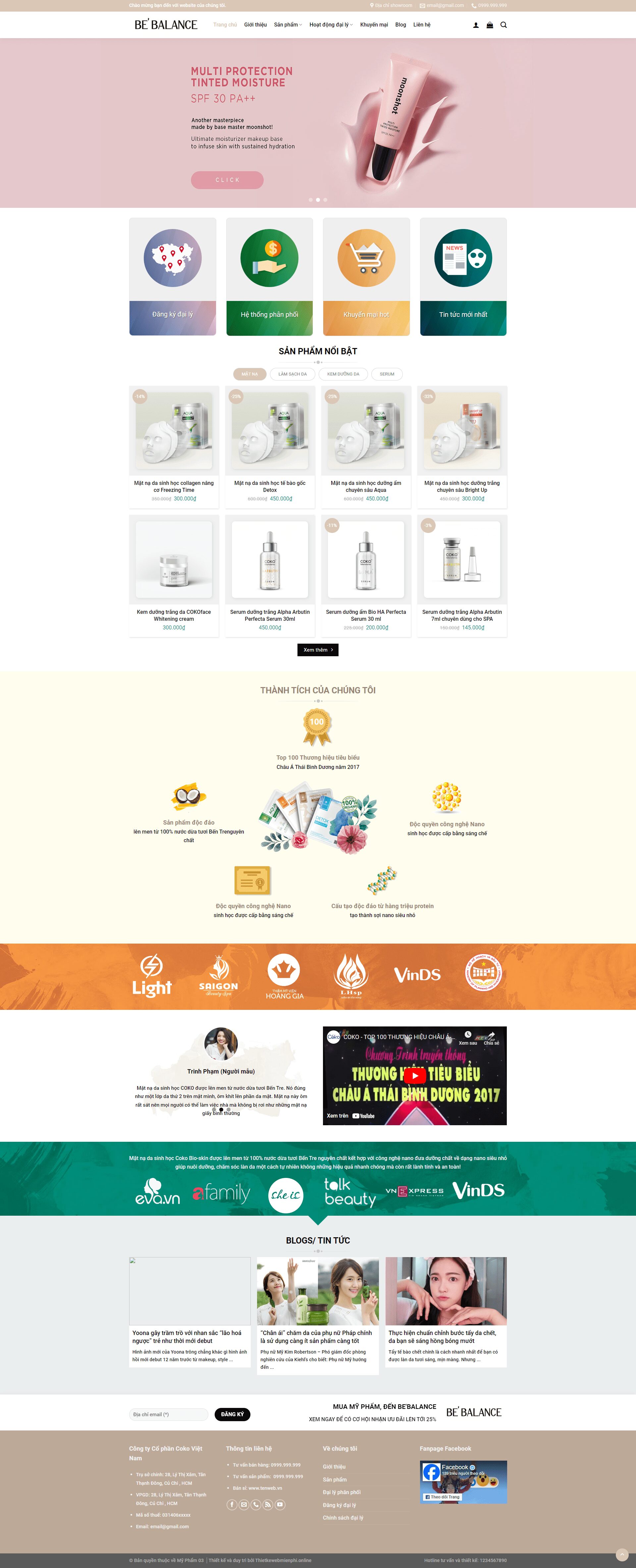 Giao diện website Mỹ Phẩm 03 1 mypham3