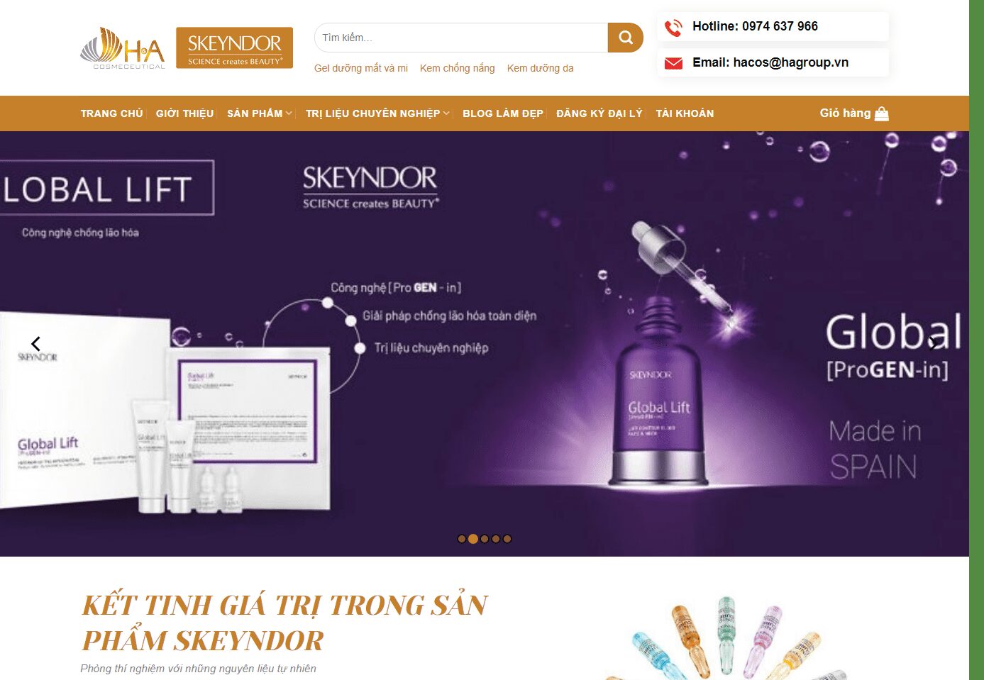 thiet ke website ban hang truc tuyen my pham skeydor 3020