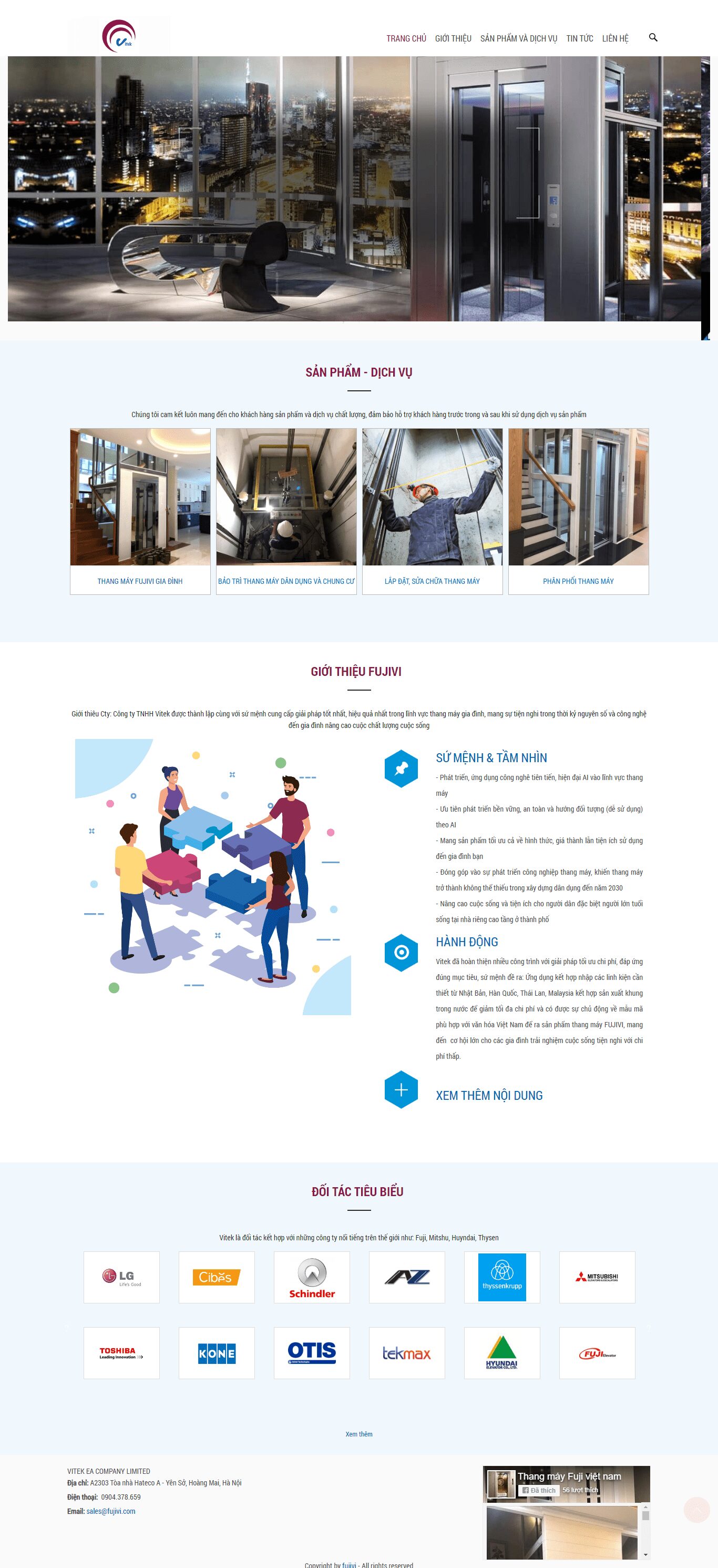 Thiết kế website giới thiệu công ty lắp đặt thang máy Fujivi 1 Giới thiệu Dự án Website Fujivi