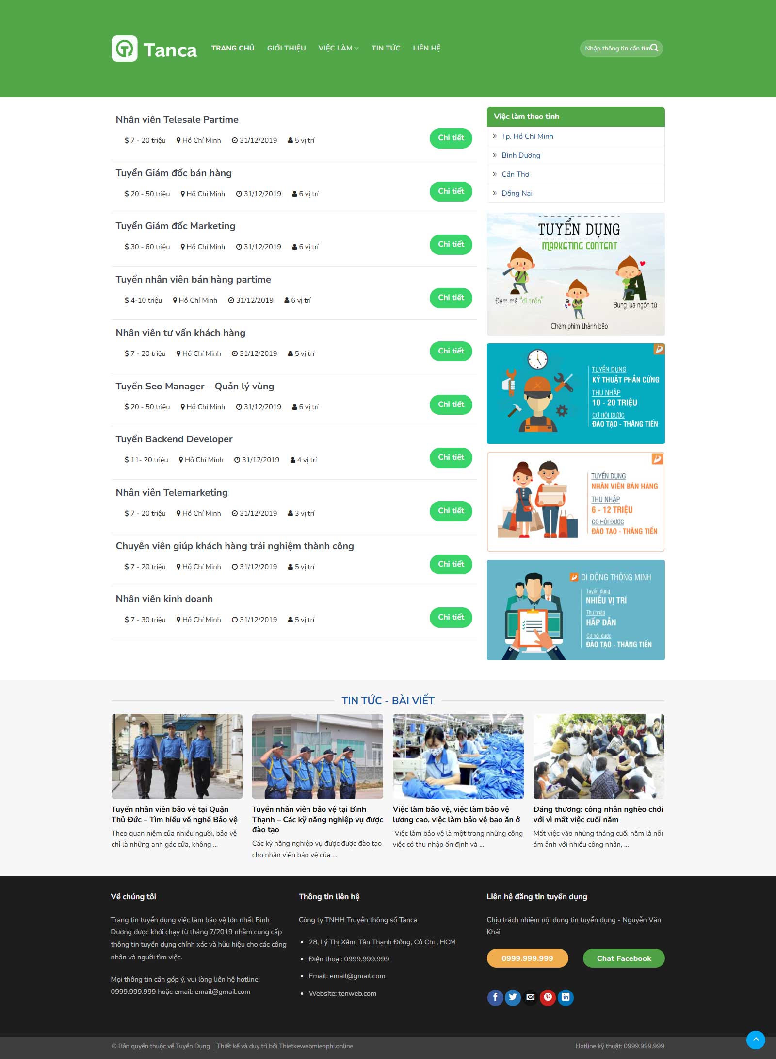 Giao diện website Tuyển Dụng 1 tuyendung