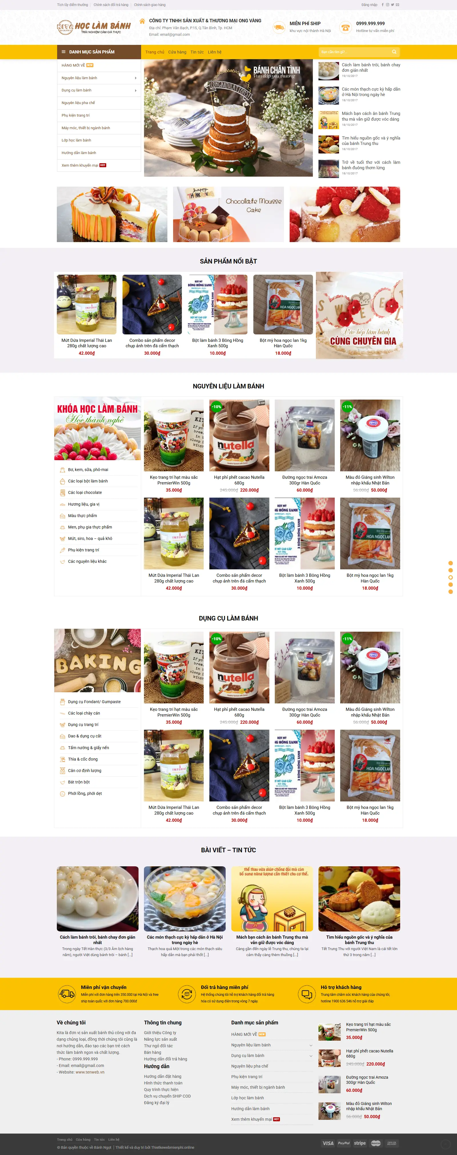 Thiết kế website bán hàng “Bánh Ngọt“ 