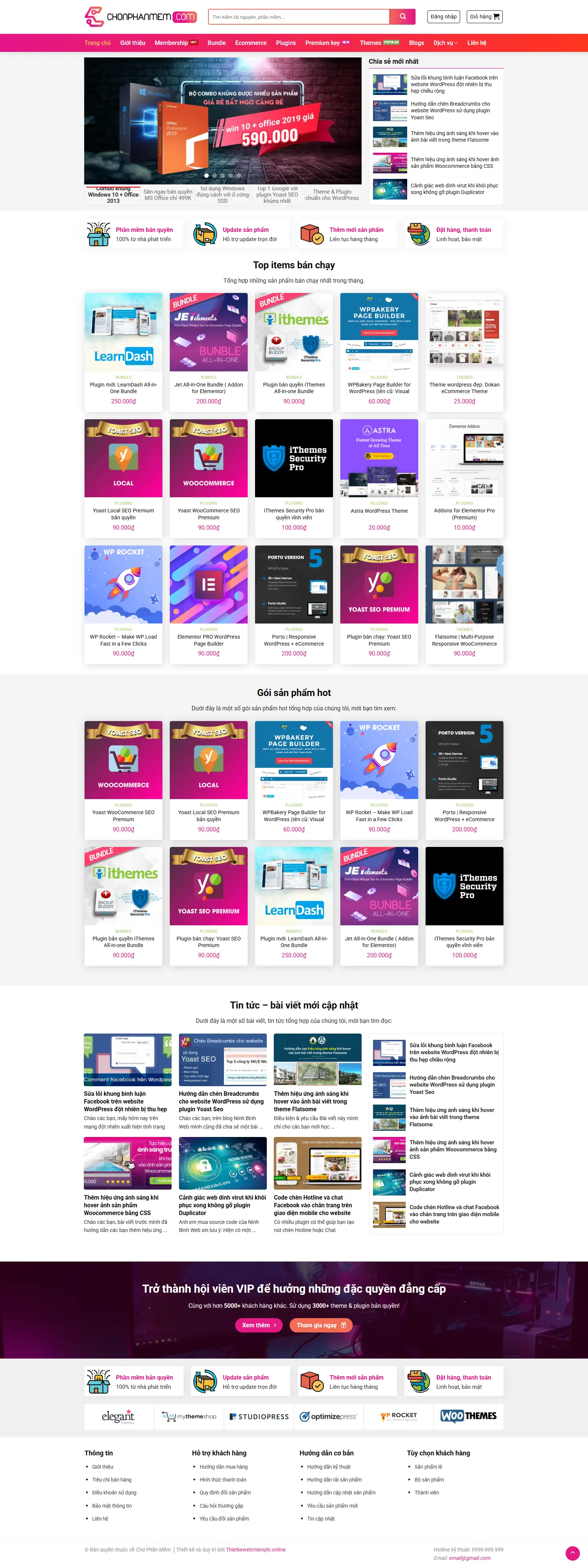 Giao diện website Chợ Phần Mềm 1 chophanmem