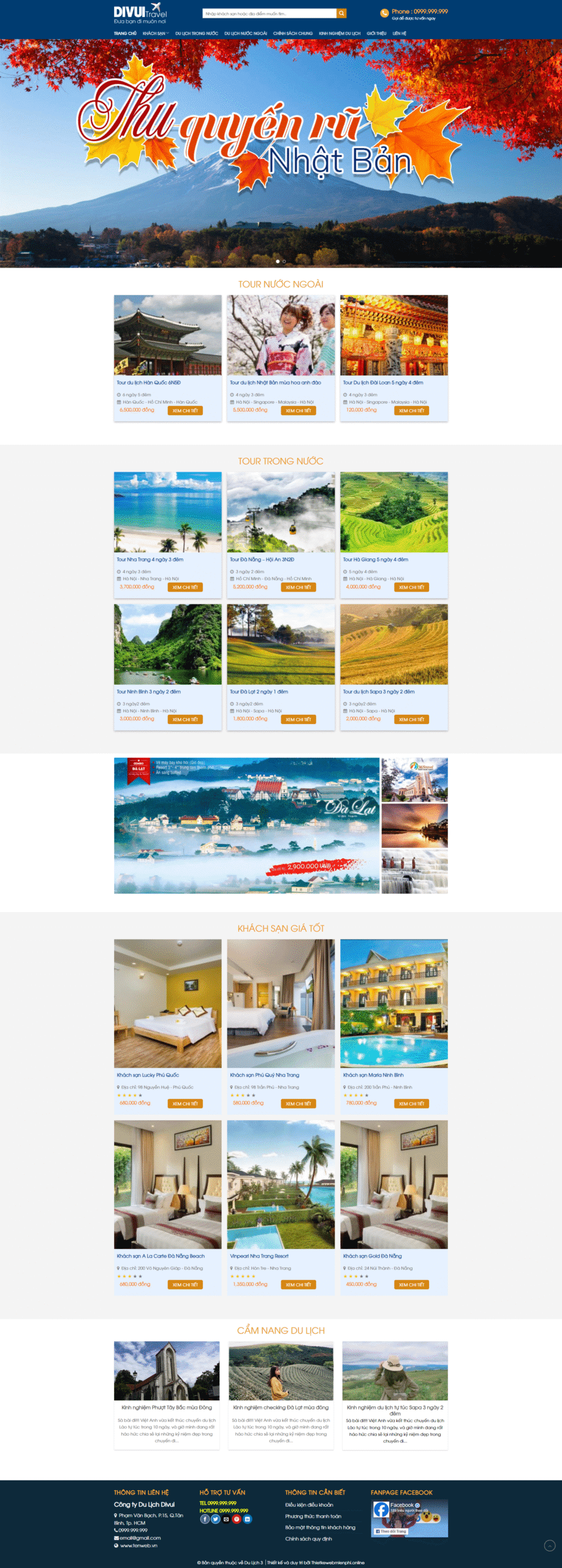 Giao diện website Du Lịch 03 1 Giao diện website Du Lịch 03