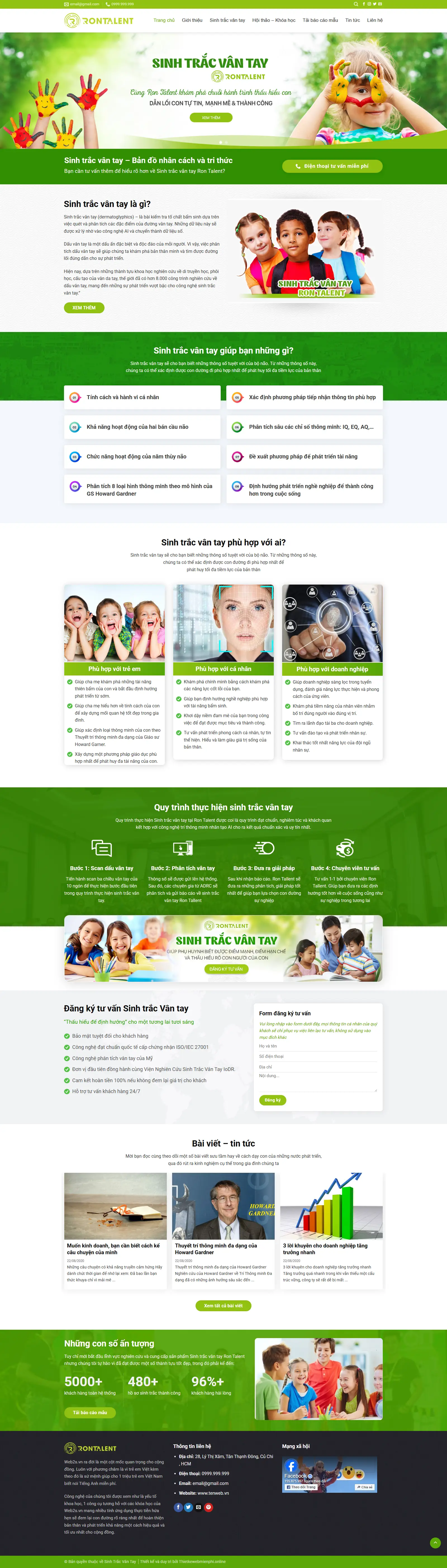 Giao diện website Sinh trắc vân tay 1 Thiết kế website công ty “sinh trác vân tay“