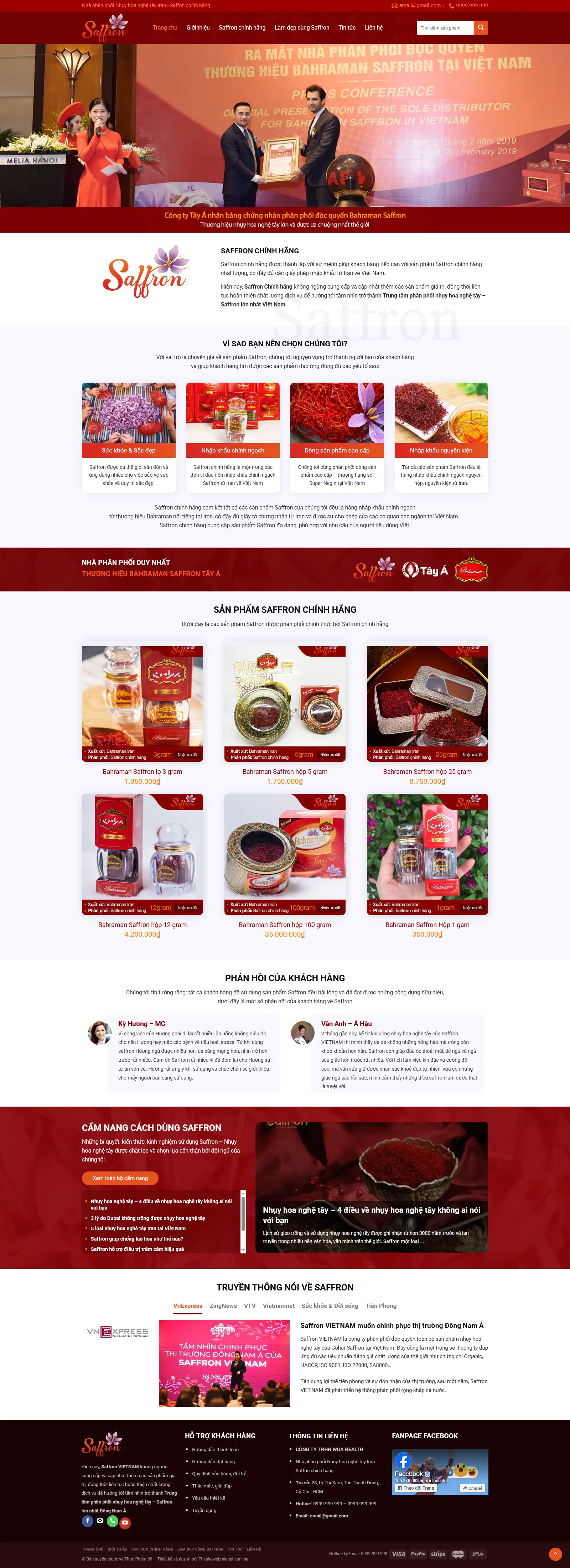 Giao diện website Thực Phẩm 06 1 Thiết kế website bán hàng “saffron“