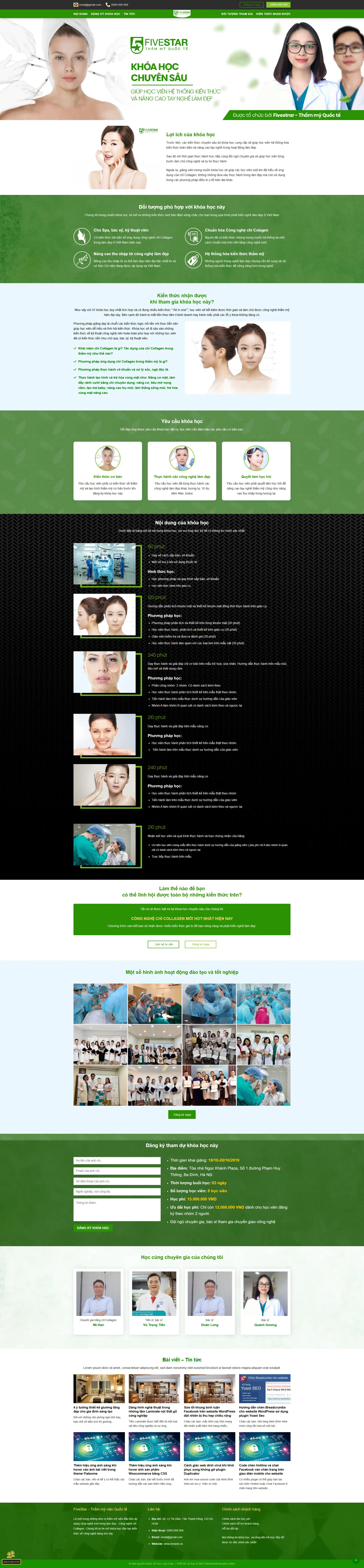 Giao diện website Học Làm Đẹp 1 hoclamdep