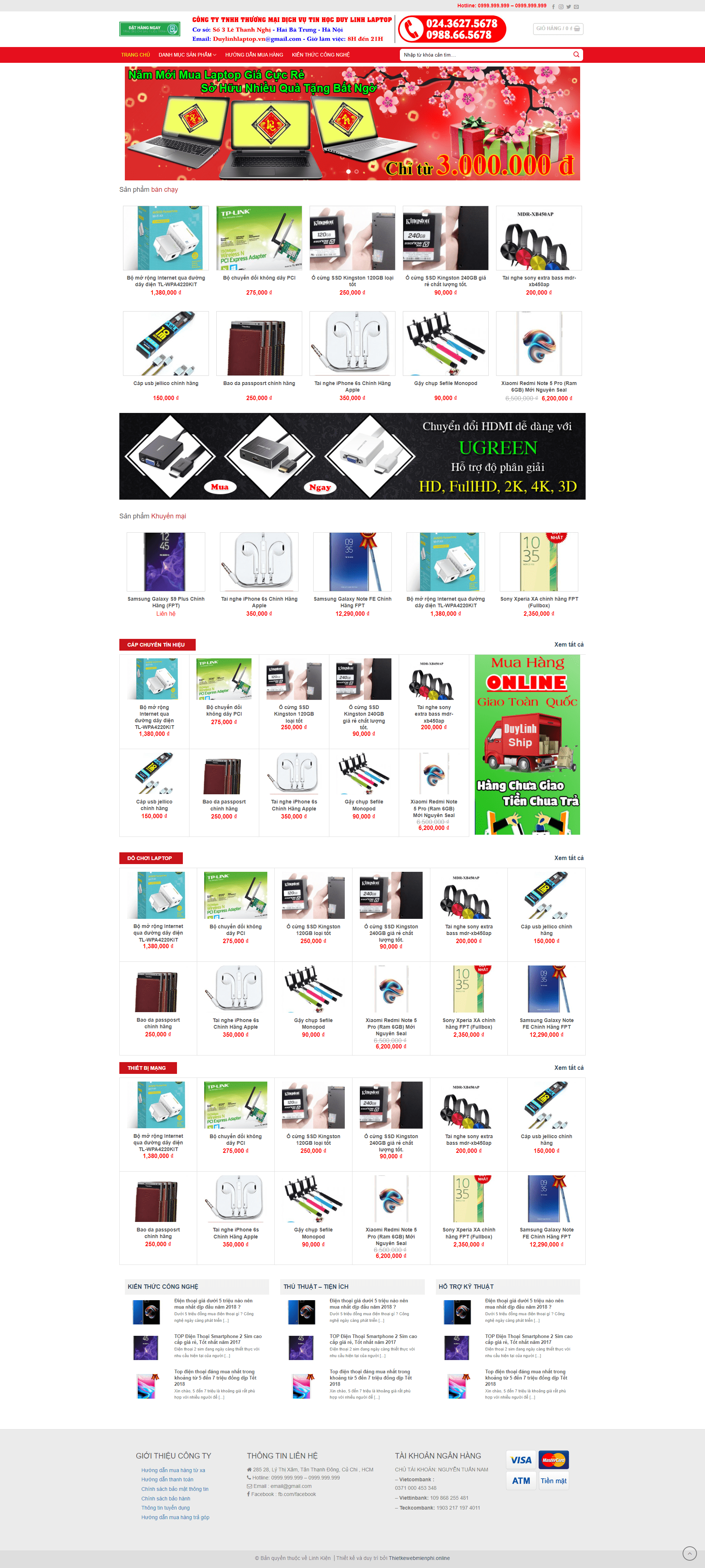 Thiết kế website bán hàng “Linh Kiện“