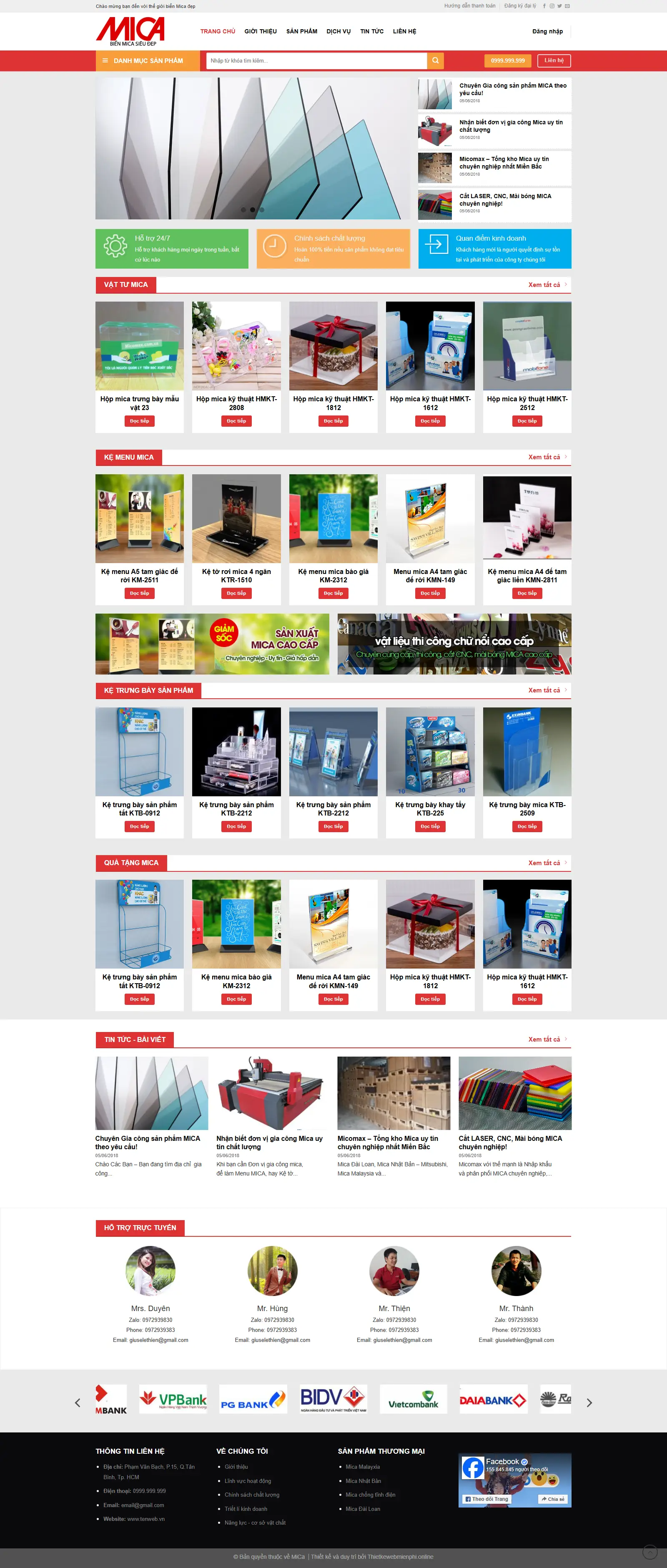 Giao diện website Mica 1 Thiết kế website Giới thiệu Công Ty “Mica“