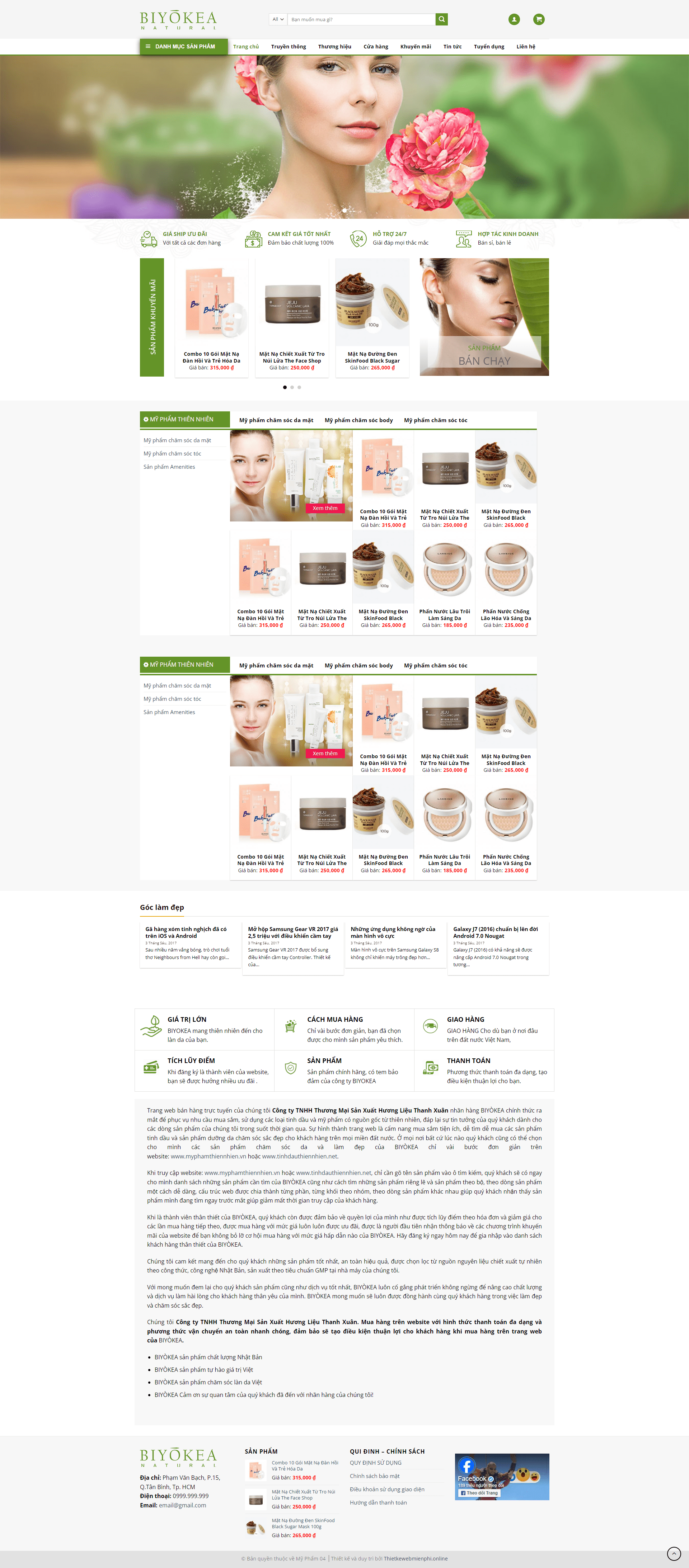 Giao diện website Mỹ Phẩm 04 1 mypham4