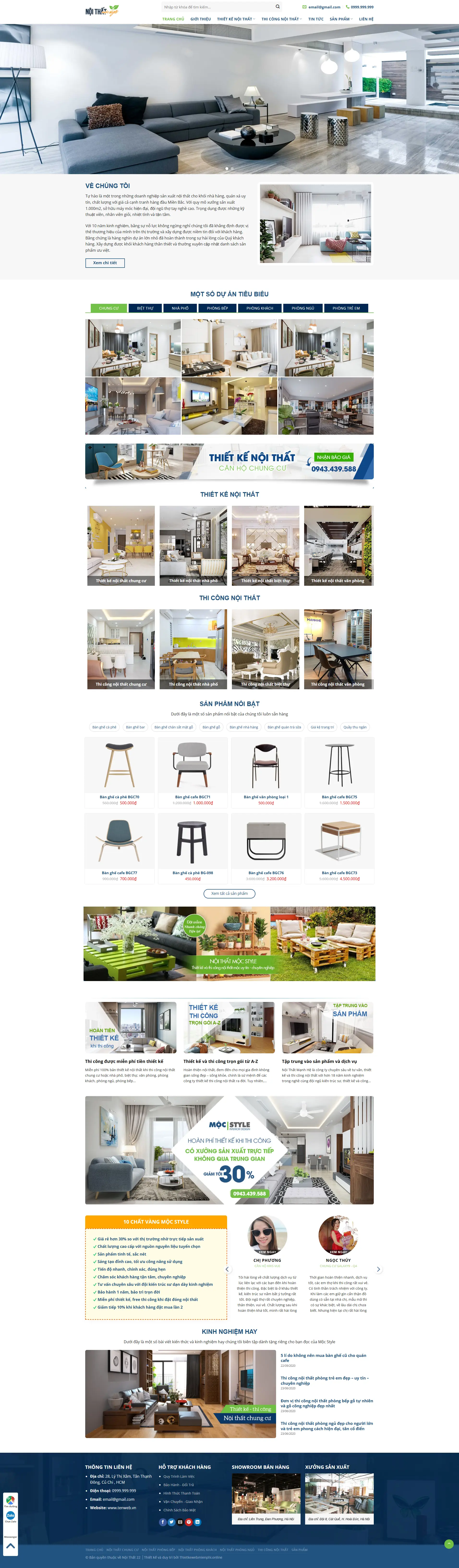 Giao diện website Nội Thất 22 1 noithat22