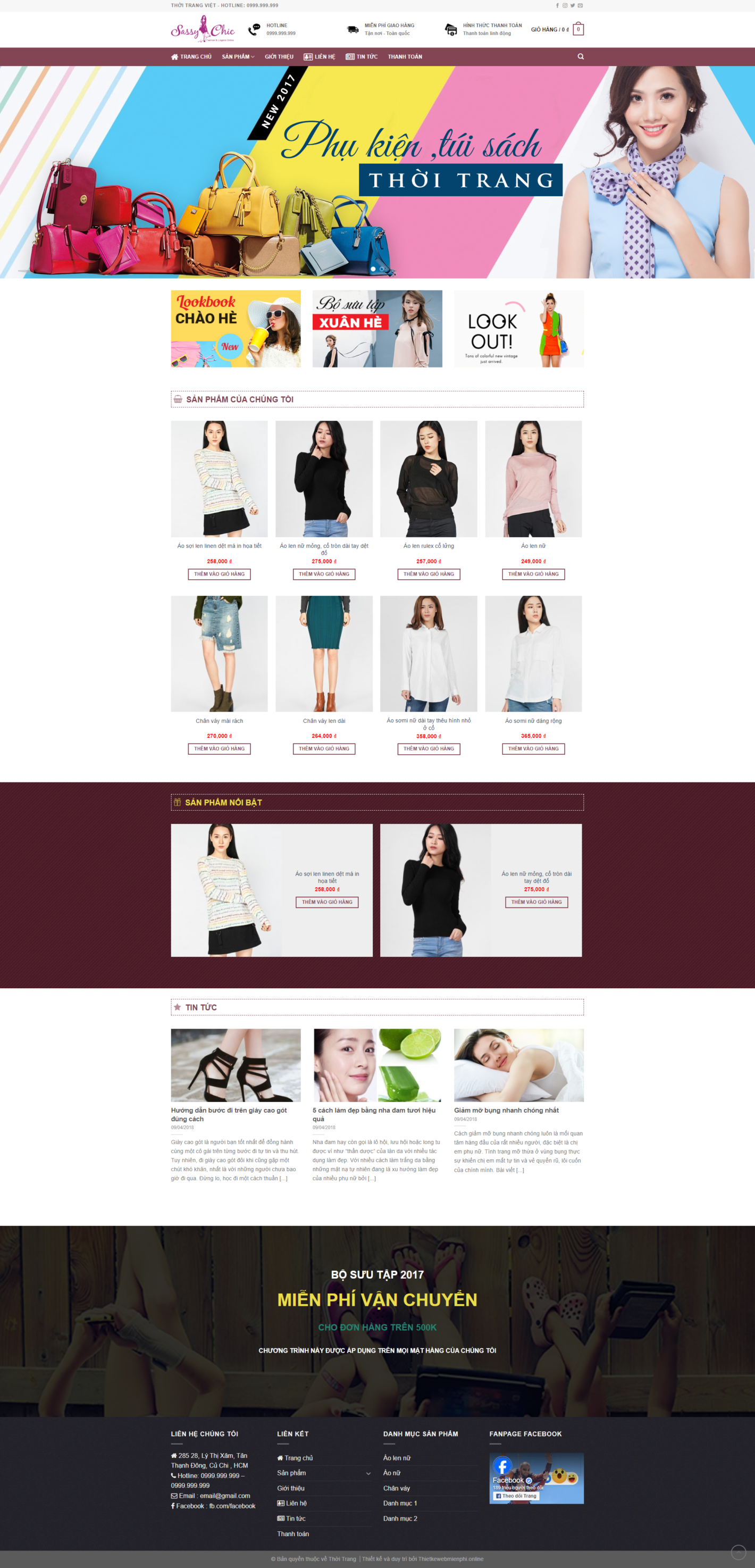 Thiết kế website bán hàng “Thời Trang“
