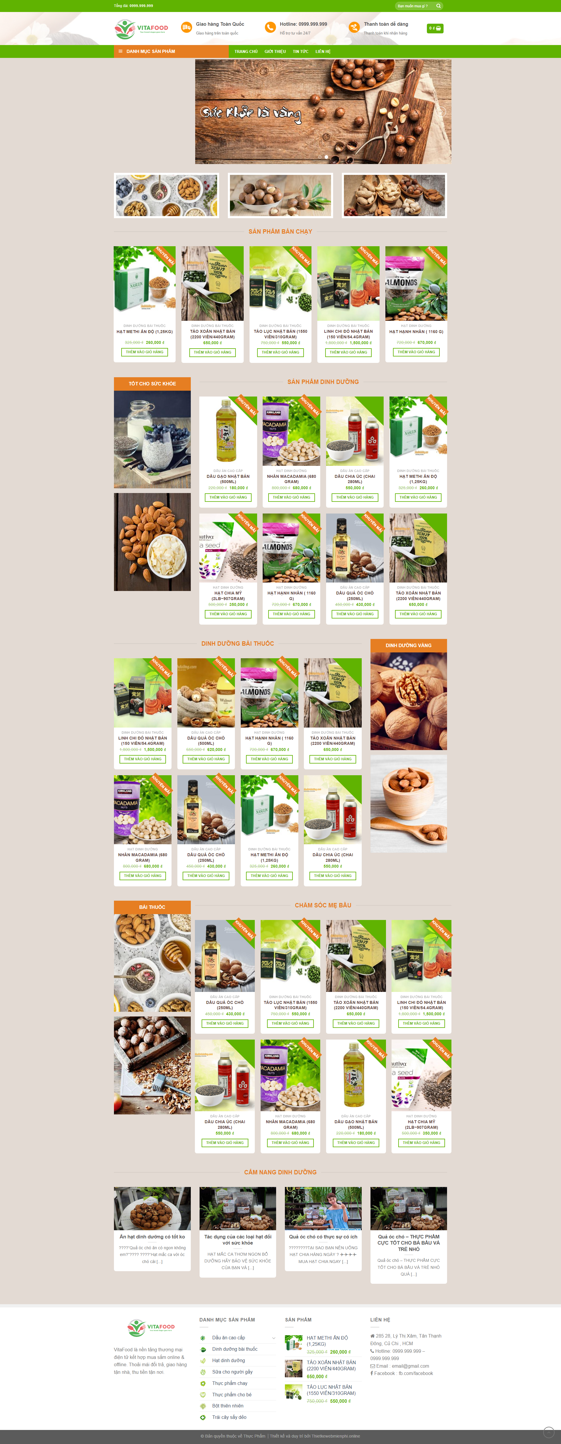 Thiết kế website bán hàng “Thực Phẩm“