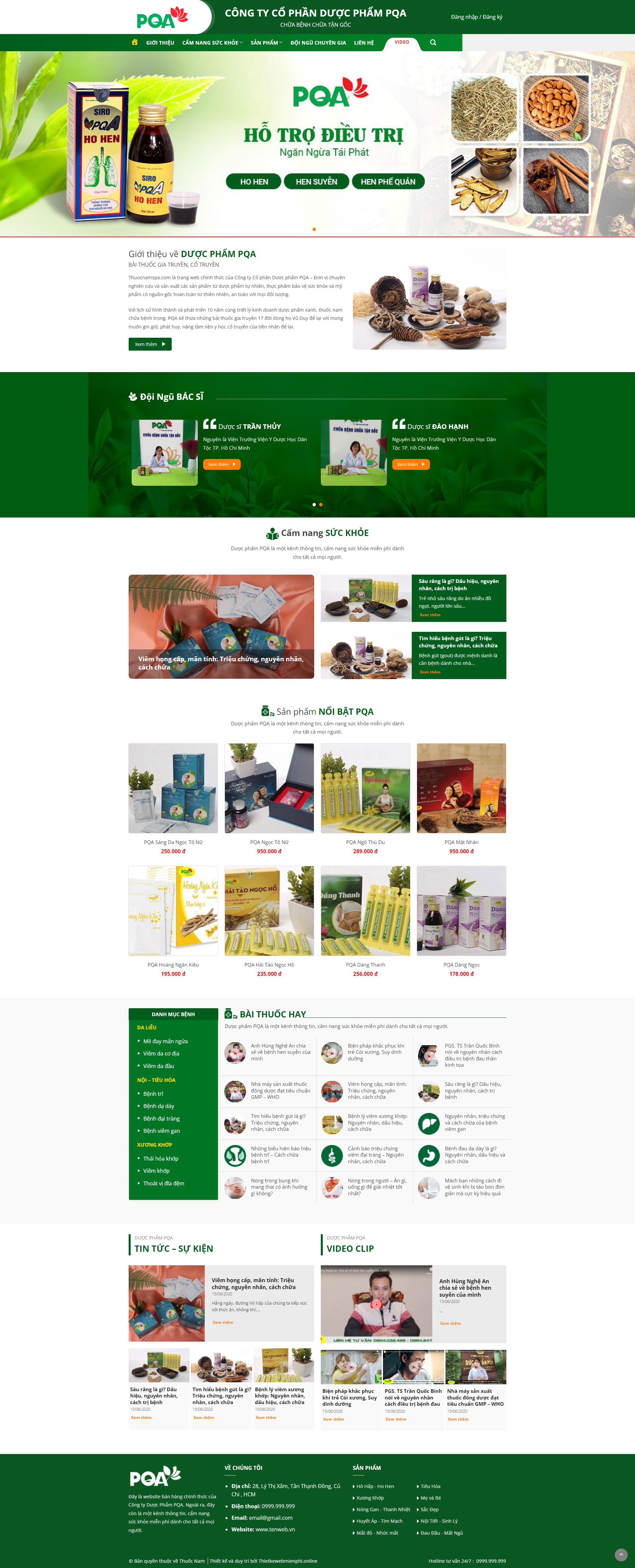 Giao diện website Thuốc Nam 1 thuocnam