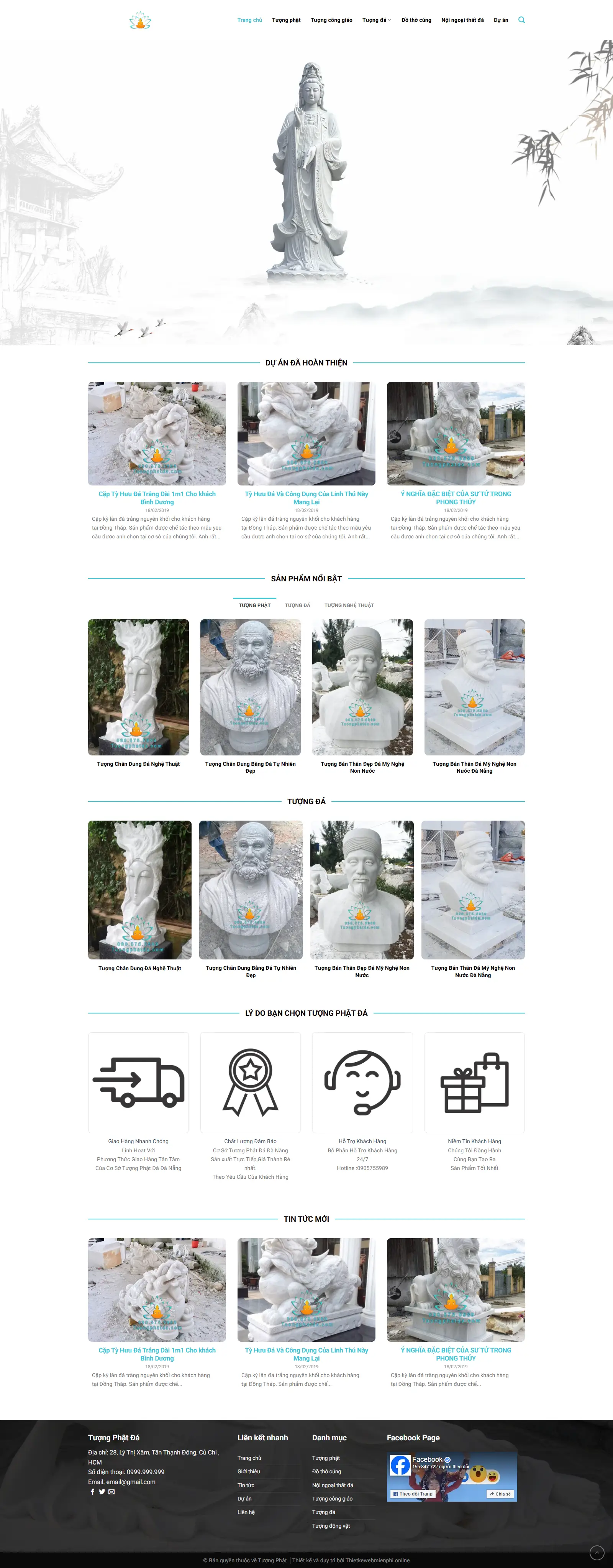 Giao diện website Tượng Phật 1 tuongphat