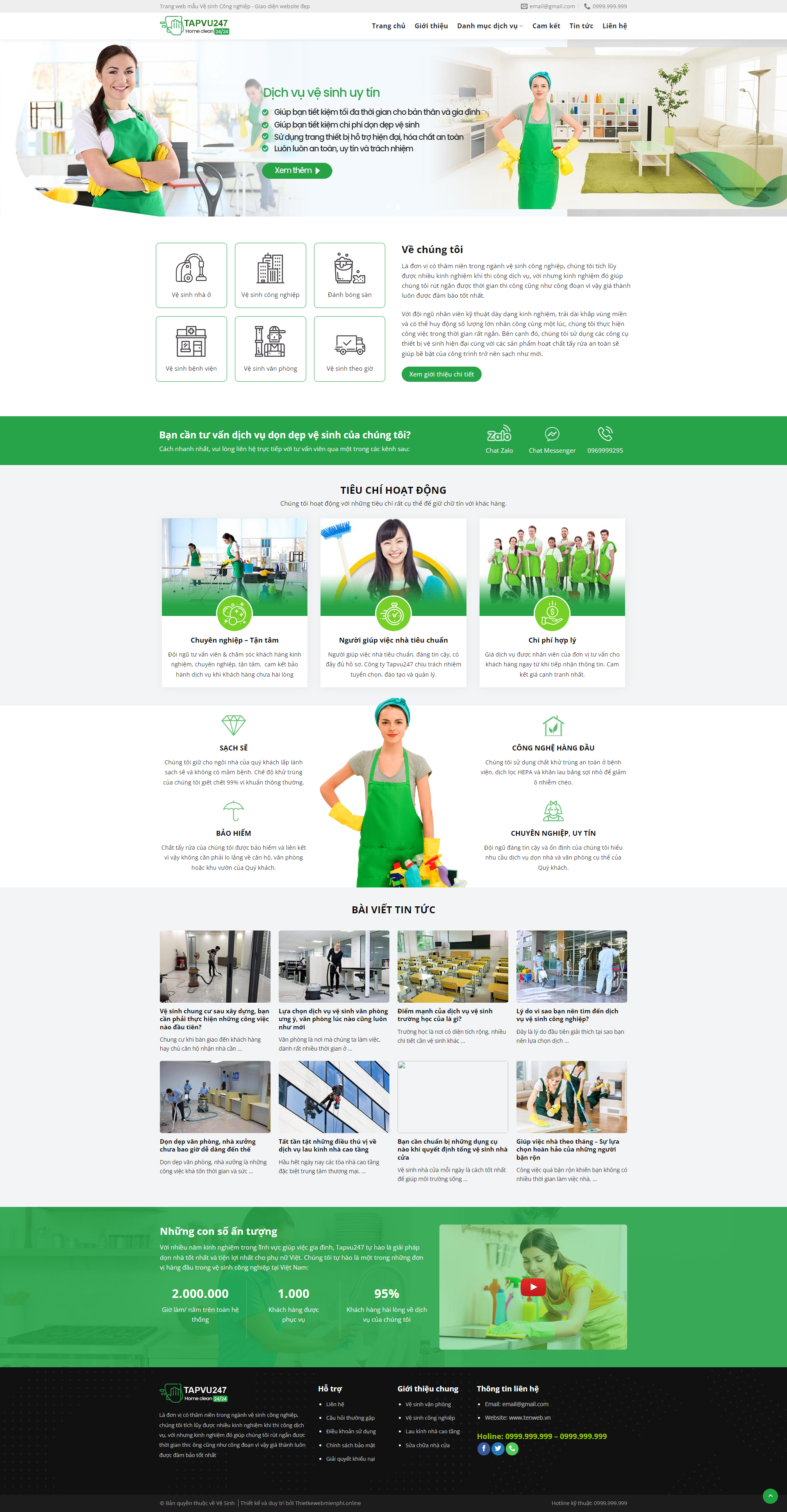 Giao diện website Vệ sinh 1 Thiết kế website Công ty“Vệ sinh“
