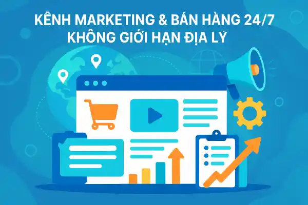 5 lợi ích khi sử dụng thiết kế website cho công việc 3 Kênh Marketing & Bán Hàng 24/7 Không Giới Hạn Địa Lý