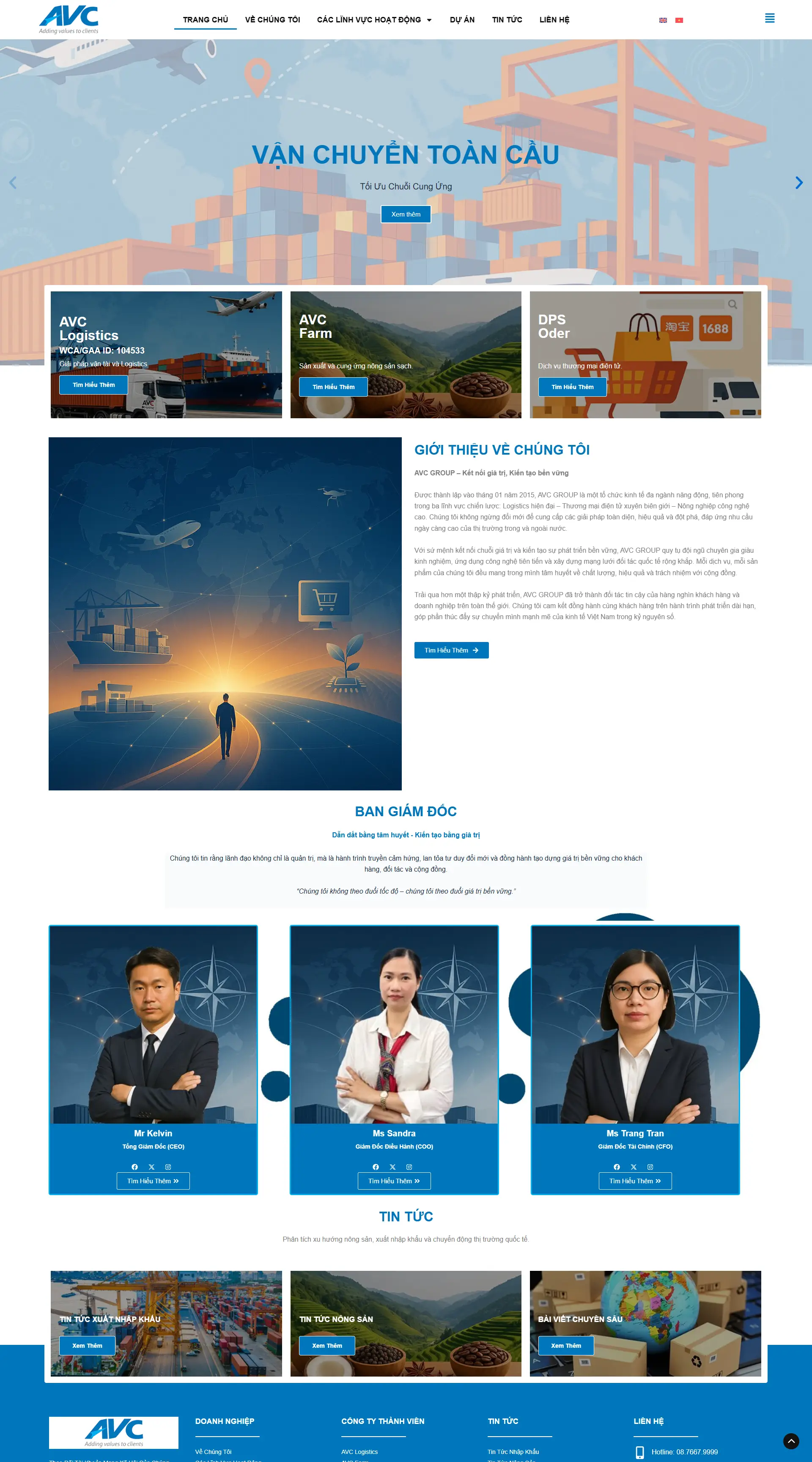 Thiết kế website bán hàng "AVC group"
