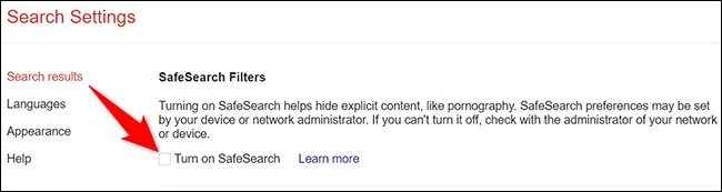 Cách tắt tính năng SafeSearch trên công cụ tìm kiếm Google